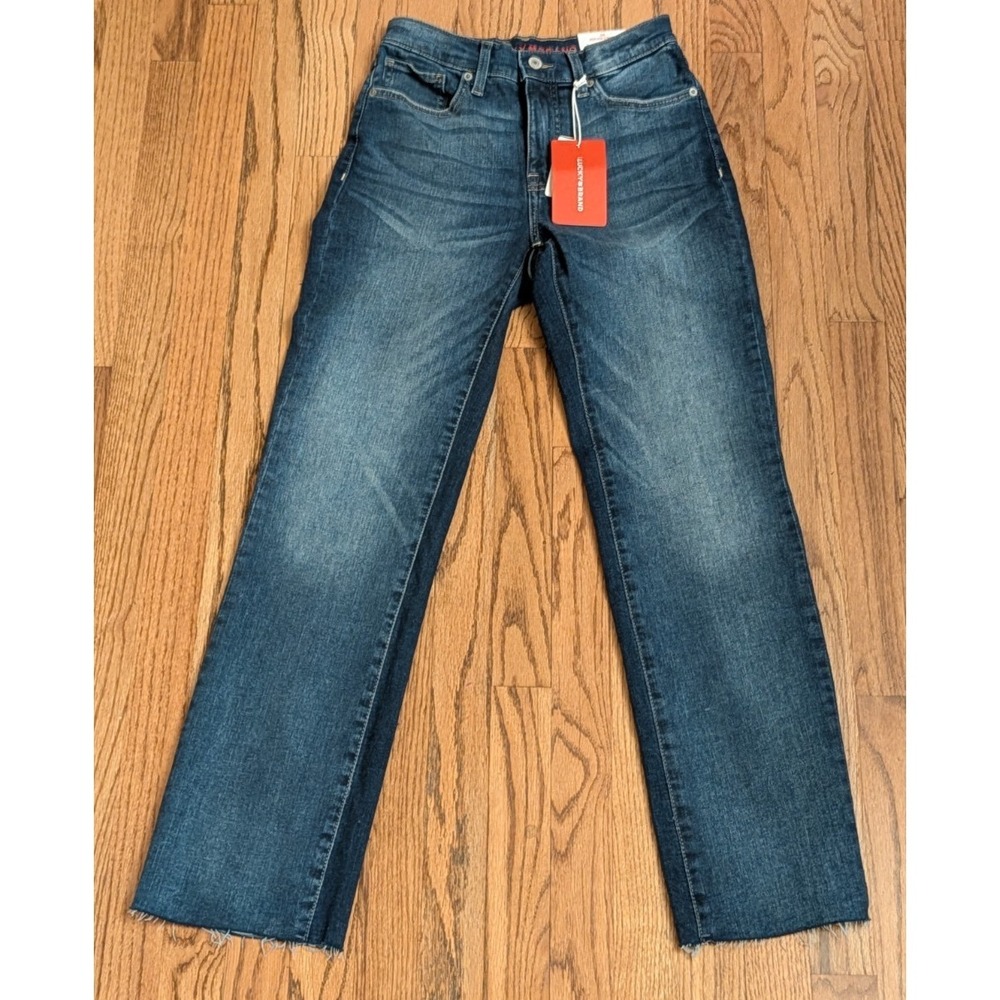Lucky Brand Zoe High Rise Straight Dark Wash Raw Hem Women's Jeans 6/28 Long - Picture 6 of 16
